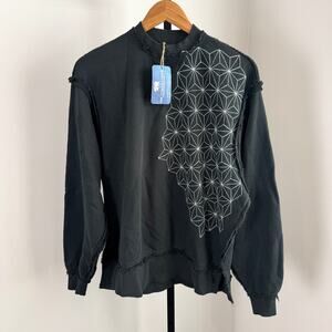 Dr. Collector's Kalifornia French Terry Sashiko Embroidery Forest Green Crew S